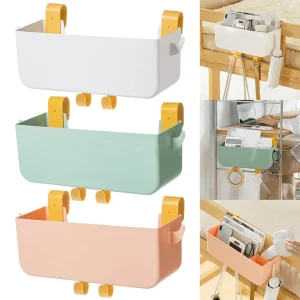 Student Dormitory Bedside Storage Hanging Basket With Hook Large Capacity Partitioned Storage Hanging Storage Box Organizer 1