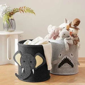 large capacity baby toy storage bucket Felt storage bag Large Laundry Hamper Kid Toys Storage Basket Clothes Organizer 1