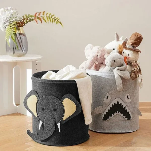 large capacity baby toy storage bucket Felt storage bag Large Laundry Hamper Kid Toys Storage Basket Clothes Organizer 1