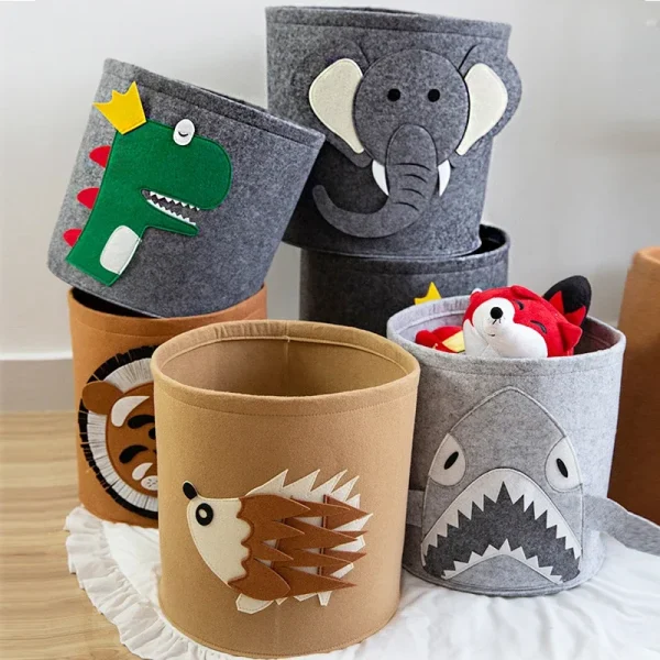 large capacity baby toy storage bucket Felt storage bag Large Laundry Hamper Kid Toys Storage Basket Clothes Organizer 6