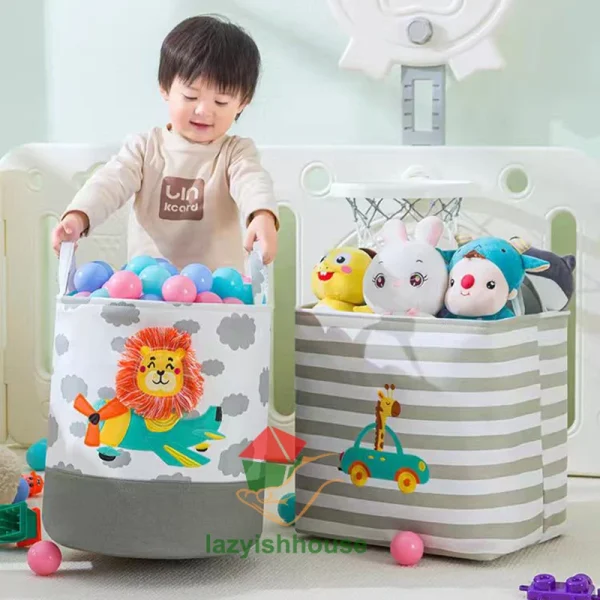 Folding Storage Basket Linen Storage Fabric Wardrobe Office Bedroom Closet Toys Laundry Basket With Handle Storage Organizer new 4