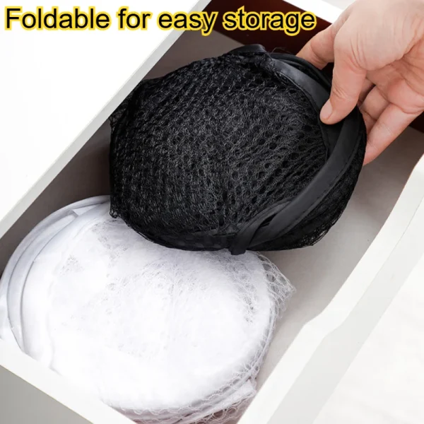 Dirty Clothes Basket Large Capacity Mesh Laundry Basket Ventilated Foldable Easy Storage Portable Bathroom Clothes Organizer Bag 6