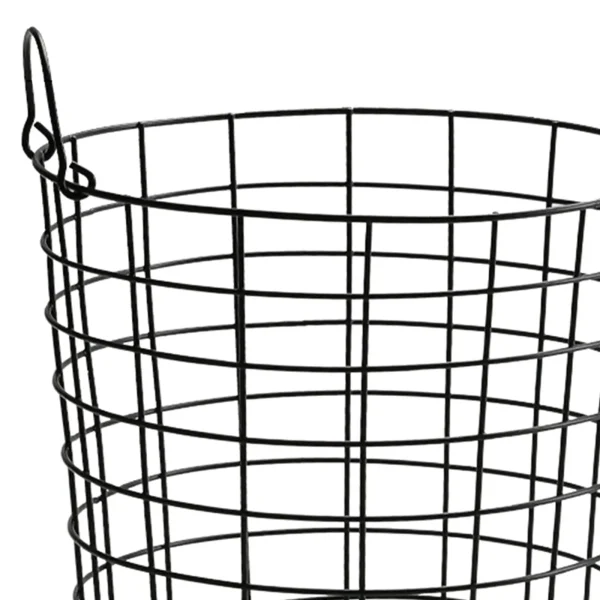 Iron Wire Storage Basket with Handles Large Round Newspaper Basket Multifunctional for Closet Bedroom Living Room Home Cabinet 5