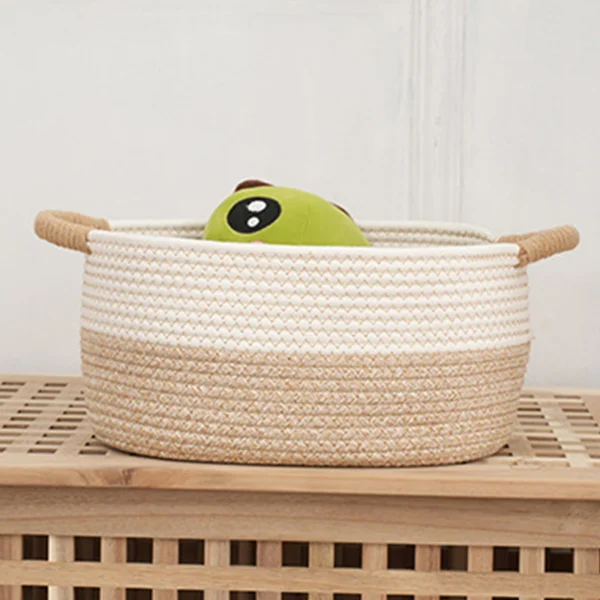 Rope Woven Baskets for Organizing Storage Basket Basket Portable Gift Basket Empty for Bathroom Home Nursery Desktop Books 4