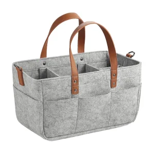 Felt PU Handheld Storage Bag Multi functional Foldable Handbag, Miscellaneous Storage Basket 1