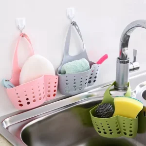 Sink Shelf Soap Sponge Holder Kitchen Accessories Utensils Organizer Bag Adjustable Snap Storage Shelf Bathroom Drain Basket 1