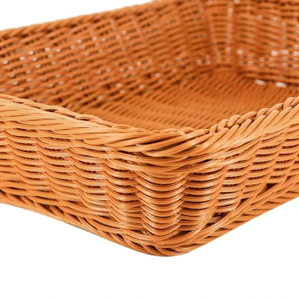 Handwoven Rectangular Rattan Wicker Basket Fruit Tea Snack Bread Picnic Cosmetic Storage Box Kitchen Supplies Household Tools 5