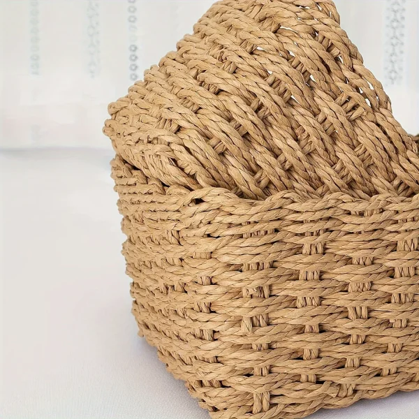 3pcs Paper Rope Storage Baskets for Organizing Container Bins for Shelves Cupboards Drawer,Small Woven Basket,Multifunctional 4