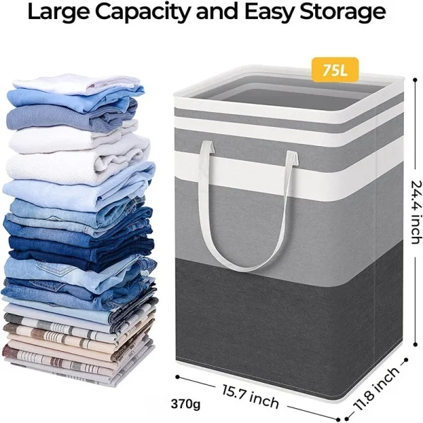 1PC Fabric Laundry Basket Simple Clothes Sundries Storage Box Foldable Bag Large Capacity Laundry Basket 2