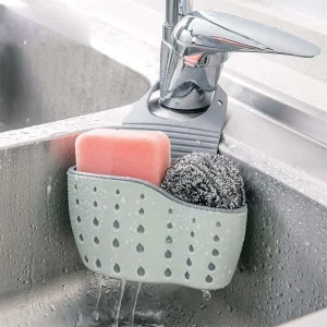 Sink Draining Hanging Basket Adjustable Kitchen Accessories Rubber Sink Bag Soap Sponge Shelf Faucet Holder for Bathroom 1PC 1