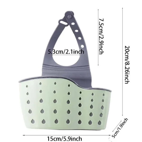 Sink Draining Hanging Basket Adjustable Kitchen Accessories Rubber Sink Bag Soap Sponge Shelf Faucet Holder for Bathroom 1PC 2