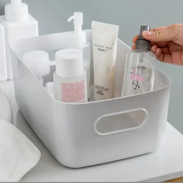 Storage Box Household Drawer Plastic Storage Desktop Storage Box Cosmetics Grocery Snack Storage Basket Kitchen 6