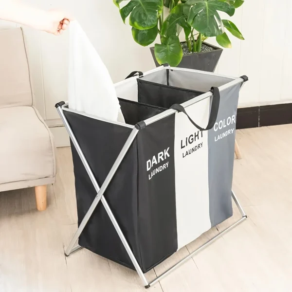 Large capacity foldable sorting laundry basket, folding storage basket, suitable for bedroom, laundry room, bathroom, school, ho 1