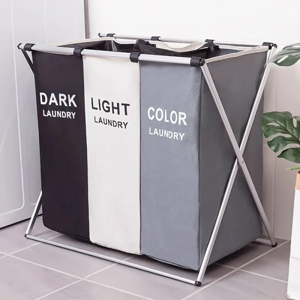 Large capacity foldable sorting laundry basket, folding storage basket, suitable for bedroom, laundry room, bathroom, school, ho 2