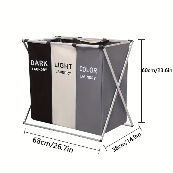 Large capacity foldable sorting laundry basket, folding storage basket, suitable for bedroom, laundry room, bathroom, school, ho 6