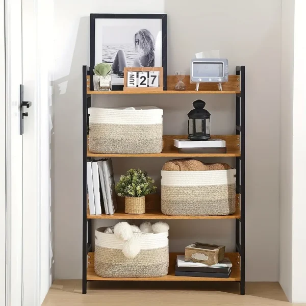 Daily Home Laundry Bedroom Baby Toys Sundries Cotton Woven Folding Oversized Storage Basket  Folding Clothes Storage Basket 4