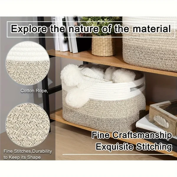 Daily Home Laundry Bedroom Baby Toys Sundries Cotton Woven Folding Oversized Storage Basket  Folding Clothes Storage Basket 5