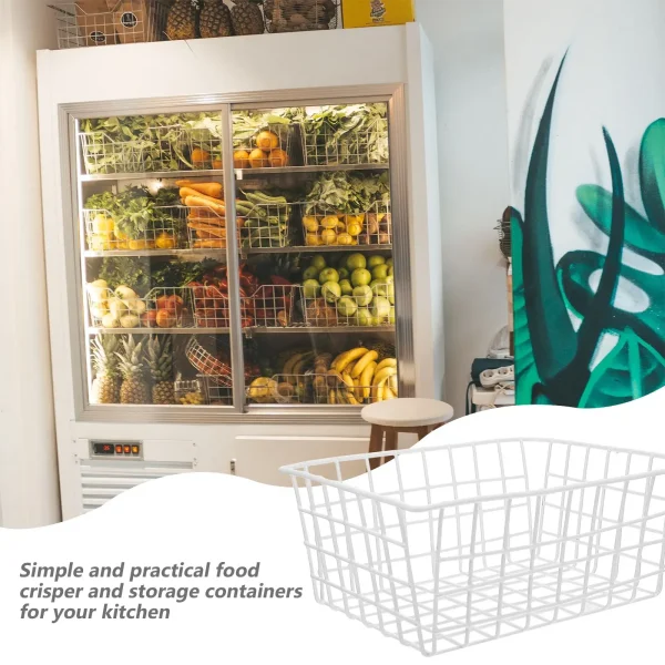 Freezer Storage Basket Fruit Vegetable Refrigerator Organizer Deep Container Food Bin Partition Baskets Kitchen Snack Containers 2