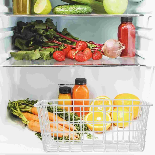 Freezer Storage Basket Fruit Vegetable Refrigerator Organizer Deep Container Food Bin Partition Baskets Kitchen Snack Containers 3
