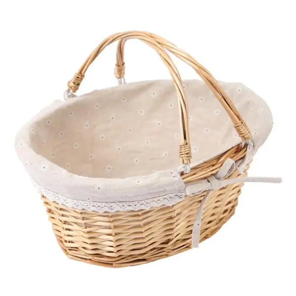 Gift Flower Girl Basket For Kids Woven Wicker Flower Picnic Gift Flower Girl Basket For Kidss Storage Wedding Girl Willow 1