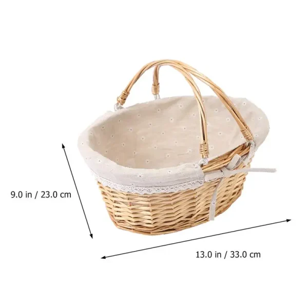 Gift Flower Girl Basket For Kids Woven Wicker Flower Picnic Gift Flower Girl Basket For Kidss Storage Wedding Girl Willow 6