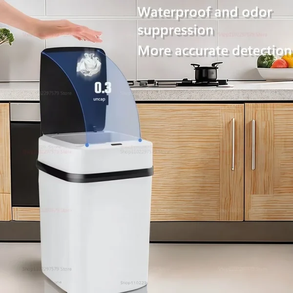 NEW Smart trash can household toilet with cover living room creative bathroom automatic trash can induction toilet waste basket 1