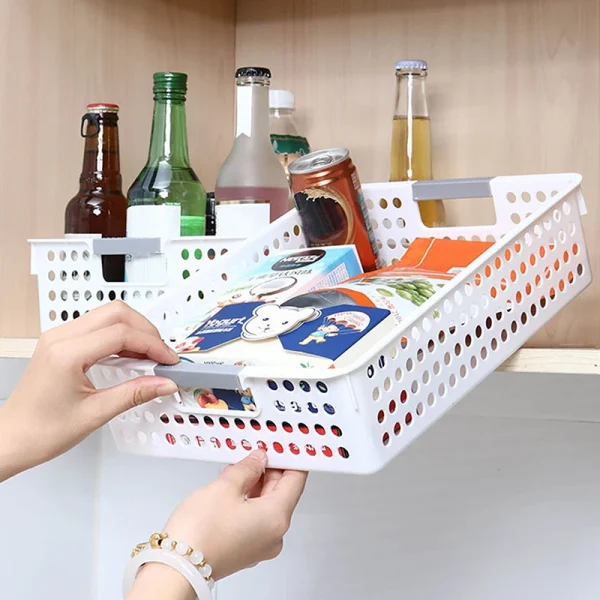 Household Hollow Out Storage Basket For Miscellaneous Toys And Cosmetics Desktop Minimalist Plastic Storage Basket 3