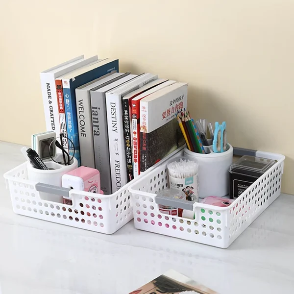 Household Hollow Out Storage Basket For Miscellaneous Toys And Cosmetics Desktop Minimalist Plastic Storage Basket 5