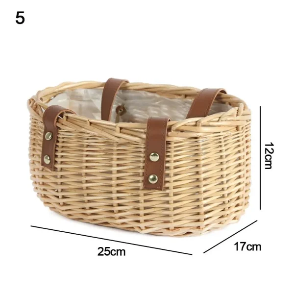Small Flower Basket Flower Arrangement Basket Willow Rattan Woven Basket Wicker Half Moon Storage With Handle Flower Baskets 3