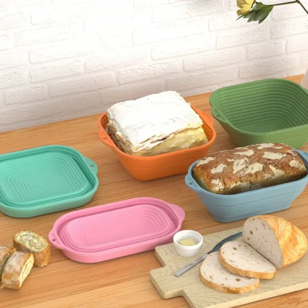 Silicone Bread Basket Baking Dessert Oval Dough Bread Proofing Baskets Collapsible Storage Fermentation Sourdough Basket Kitchen 2