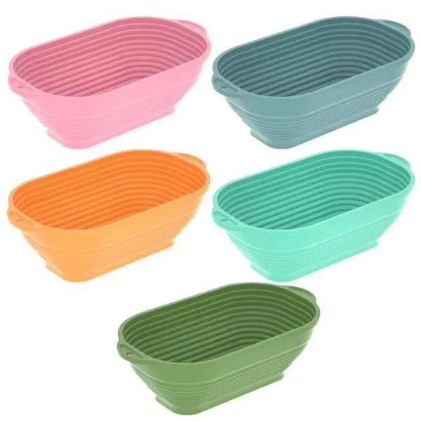 Silicone Bread Basket Baking Dessert Oval Dough Bread Proofing Baskets Collapsible Storage Fermentation Sourdough Basket Kitchen 4