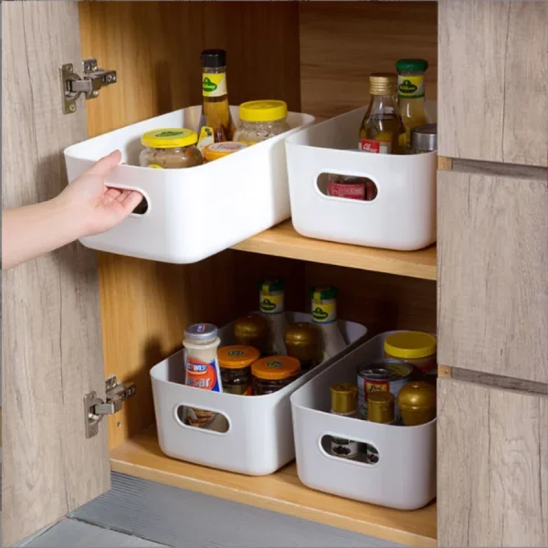 Storage box desktop cosmetics storage miscellaneous items sorting box storage basket plastic snacks household kitchen storage 3