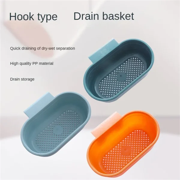1/2/3PCSMulti-functional Vegetables Fruits Washing Hanging Drainer Rack Kitchen Sink Food Garbage Can Kitchen Sink Drain Basket 1