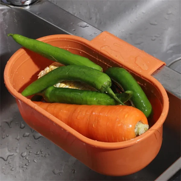 1/2/3PCSMulti-functional Vegetables Fruits Washing Hanging Drainer Rack Kitchen Sink Food Garbage Can Kitchen Sink Drain Basket 3