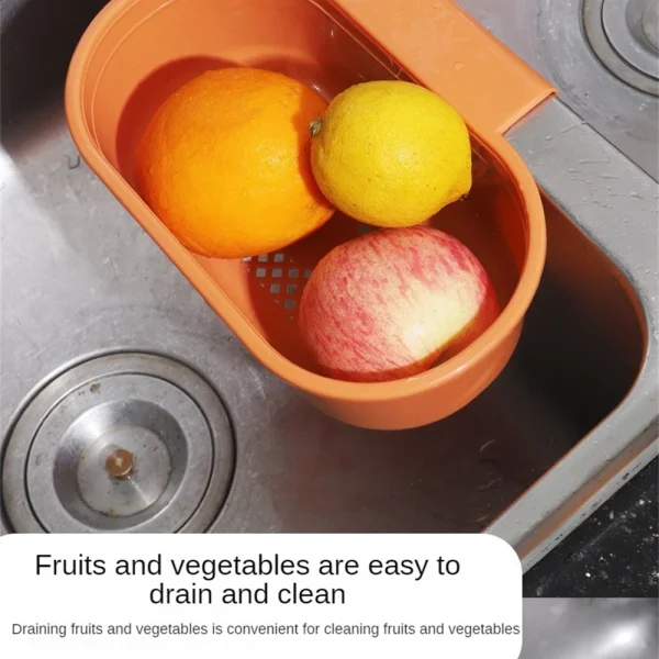 1/2/3PCSMulti-functional Vegetables Fruits Washing Hanging Drainer Rack Kitchen Sink Food Garbage Can Kitchen Sink Drain Basket 6