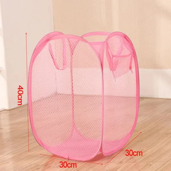 Collapsible Mesh Laundry Hamper Foldable Dirty Clothes Storage Basket Shower Room Bedroom Portable Business Travel Organizer 3
