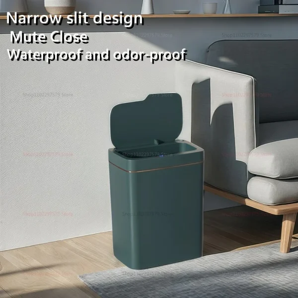 Intelligent induction garbage can storage basket household toilet living room kitchen automatic switch cover paper basket 2025 1