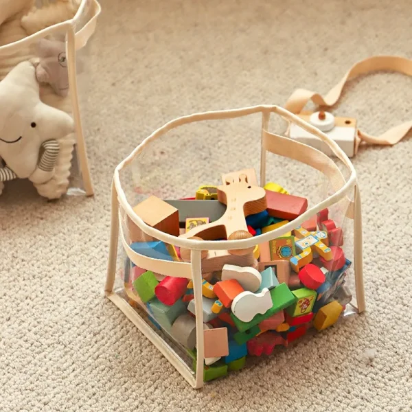 Transparent Children's Toy Storage Basket Large Size Toy Storage Bag Large Capacity Household Multifunctional Storage Basket 5