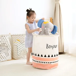 2023 Waterproof Dirty Barrel Folding Toy Creative Clothes Basket Bra Necktie Socks Storage Box Bag Bins Organizer Laundry Basket 1