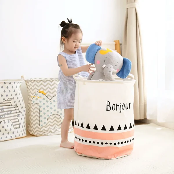 2023 Waterproof Dirty Barrel Folding Toy Creative Clothes Basket Bra Necktie Socks Storage Box Bag Bins Organizer Laundry Basket 1
