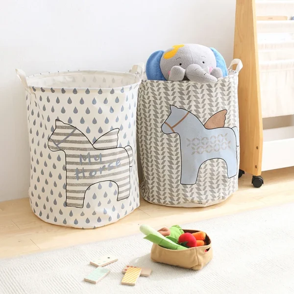 2023 Waterproof Dirty Barrel Folding Toy Creative Clothes Basket Bra Necktie Socks Storage Box Bag Bins Organizer Laundry Basket 2