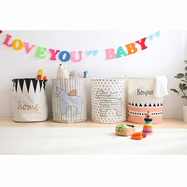 2023 Waterproof Dirty Barrel Folding Toy Creative Clothes Basket Bra Necktie Socks Storage Box Bag Bins Organizer Laundry Basket 6