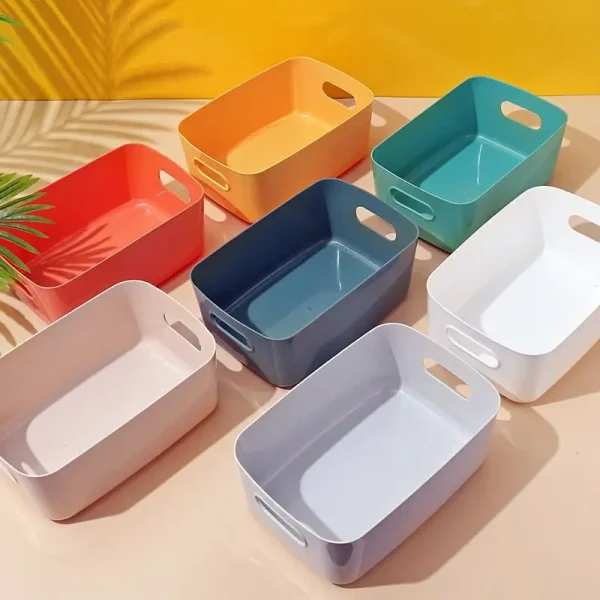 Sundry storage basket student desktop snack storage box plastic cosmetic storage box household kitchen sorting box makeup box 1