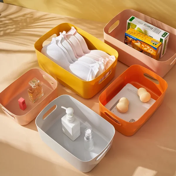 Sundry storage basket student desktop snack storage box plastic cosmetic storage box household kitchen sorting box makeup box 2
