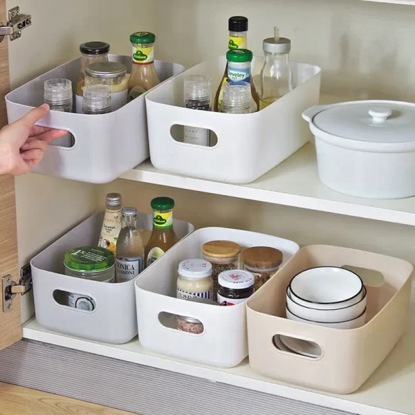 Sundry storage basket student desktop snack storage box plastic cosmetic storage box household kitchen sorting box makeup box 3
