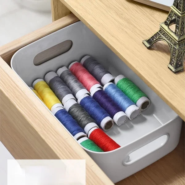 Sundry storage basket student desktop snack storage box plastic cosmetic storage box household kitchen sorting box makeup box 6