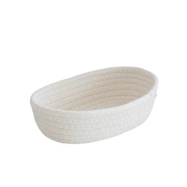 면 끈 수납함 Nordic Cotton Rope Woven Storage Baskets Organize Boxs Desktop Sundries Organize Basket Sundries Key Cosmetics Storage 6