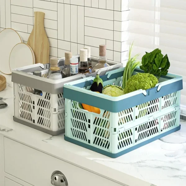 Folding storage basket Storage Basket Large Foldable Storage Box with Handle for Kitchen, Living Room, and Desktop Organization 3