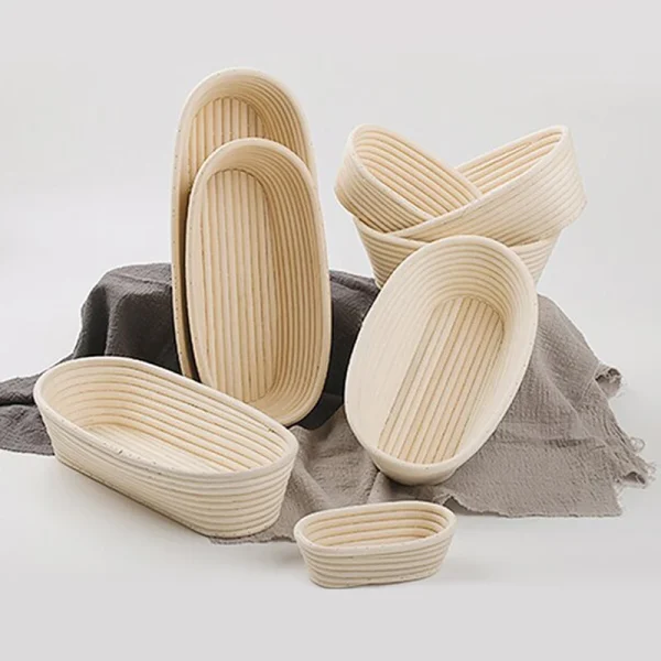 Banneton Natural Rattan Basket Baking Utensils Bread Baskets Bread Proofing Basket With Liner Sourdough Fermentation Tools 2