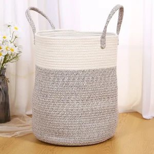 Cotton Rope Braided Dirty Clothes Basket Household Items Toys Storage Bag Living Room Bedroom Storage Cloth Art Storage Basket 1